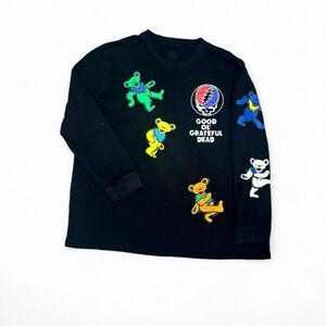 Grateful Dead Black Long Sleeve Tee with Colorful Bears